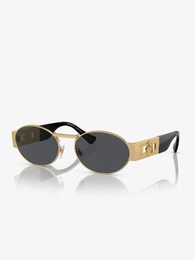 Versace ICONIC VE 2264 100287 Matte Gold Metal Oval Sunglasses